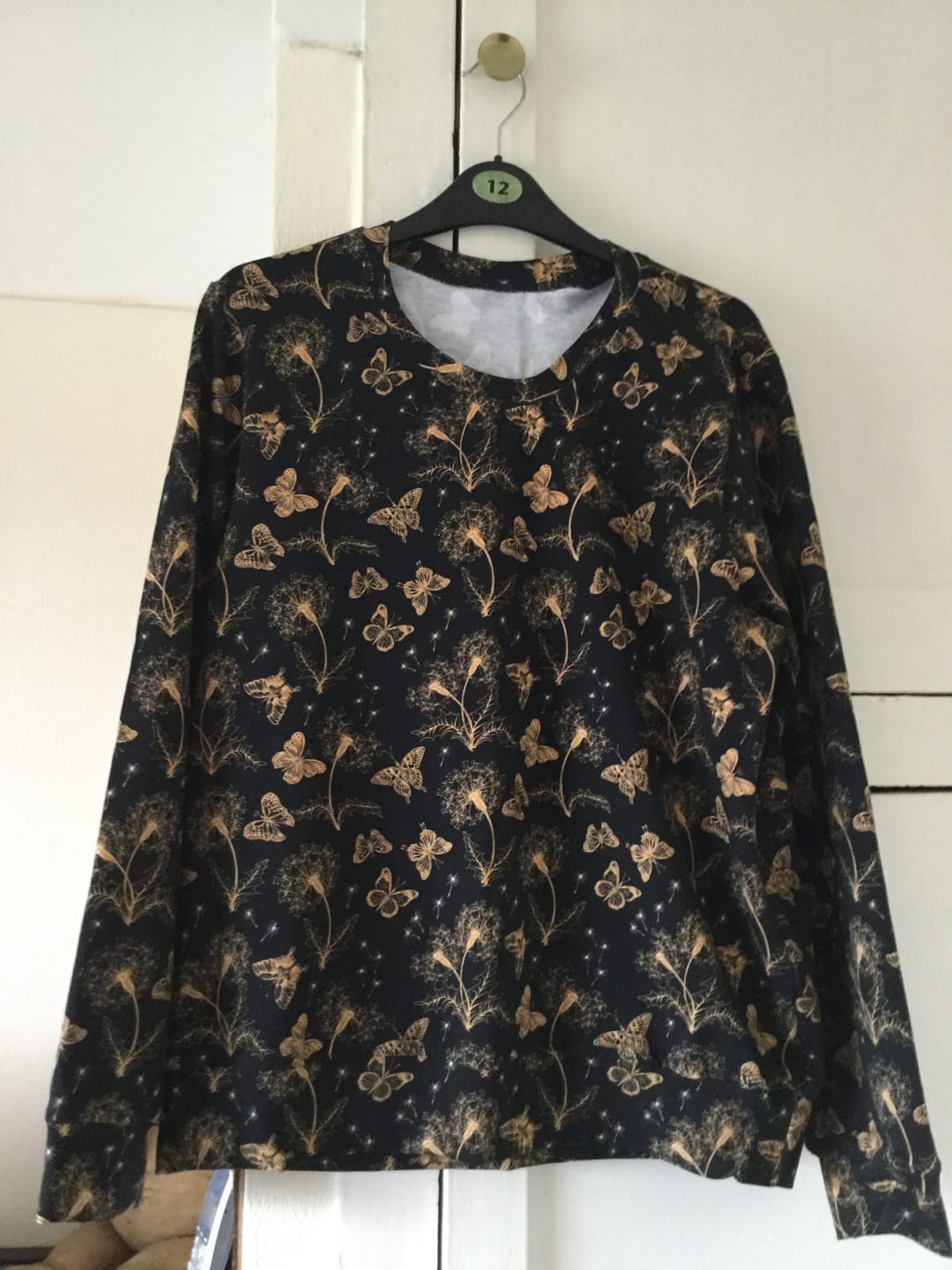 Customer photo review of Gold Butterfly Floral French Terry Fabric