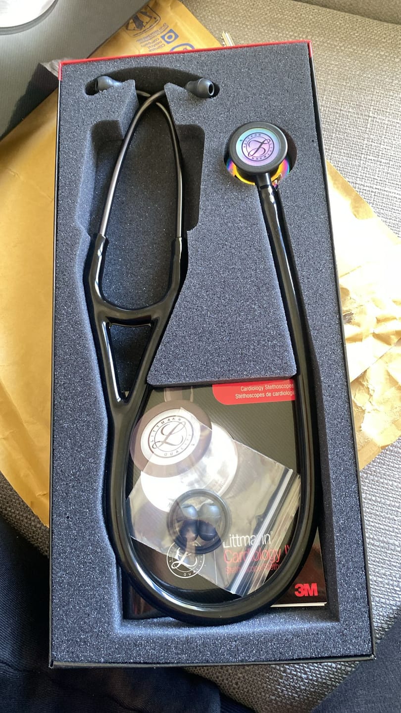 Customer photo review of Littmann Cardiology IV Diagnostic Stethoscope: High Polish Rainbow & Black - Smoke Stem 6240