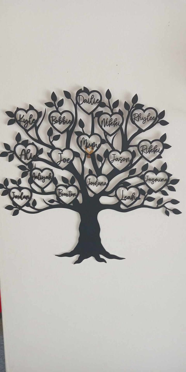 Customer photo review of Personalised Family Tree Wall Art