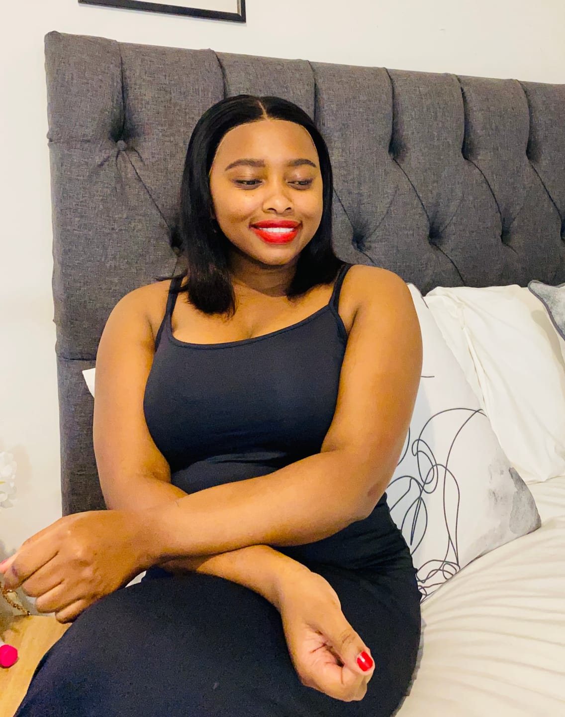 Customer photo review of Lace Full Frontal Raw Indian BoB Wigs