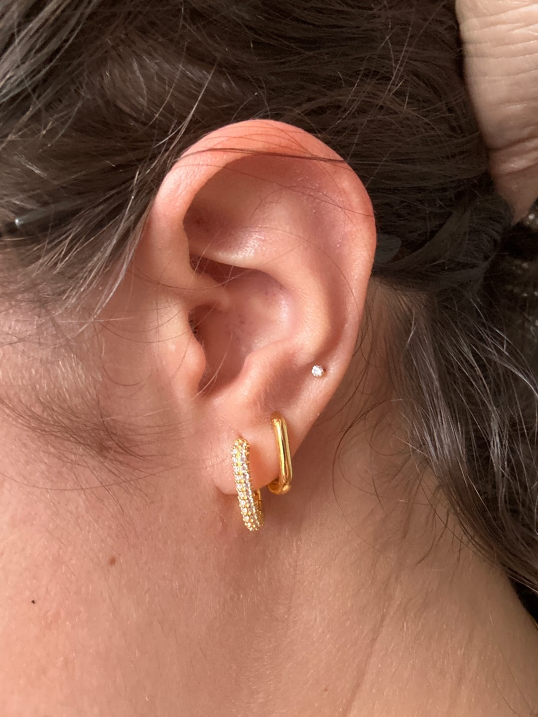 Customer photo review of Pendientes Lateral Brillante
