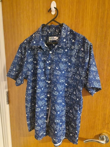 Customer photo review of Star Cats Button Up Shirt