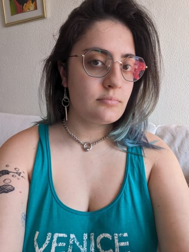 Customer photo review of Chainmail Earrings