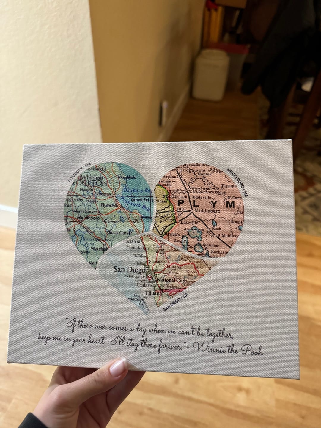 Customer photo review of Personalized Heart Map Print