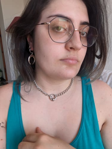 Customer photo review of Crescent Moon Earrings