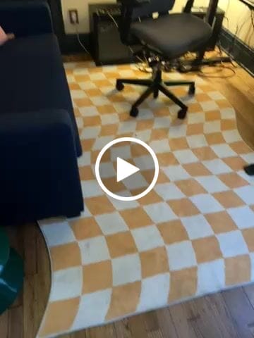 Customer video review of Yellow Wavy Checkered Rug