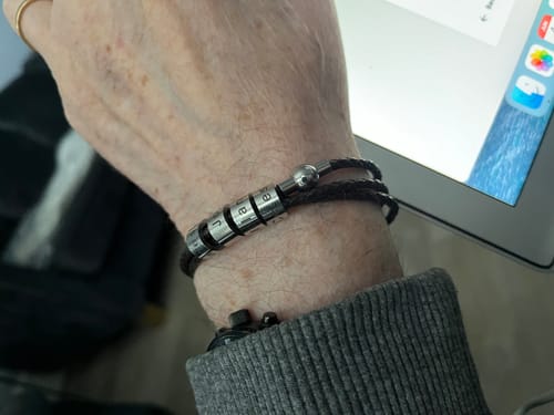 Customer photo review of Leather Bracelet For Men With Personalized Beads