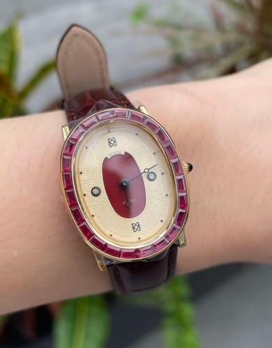 Customer photo review of Oval Halo Diamond Watch