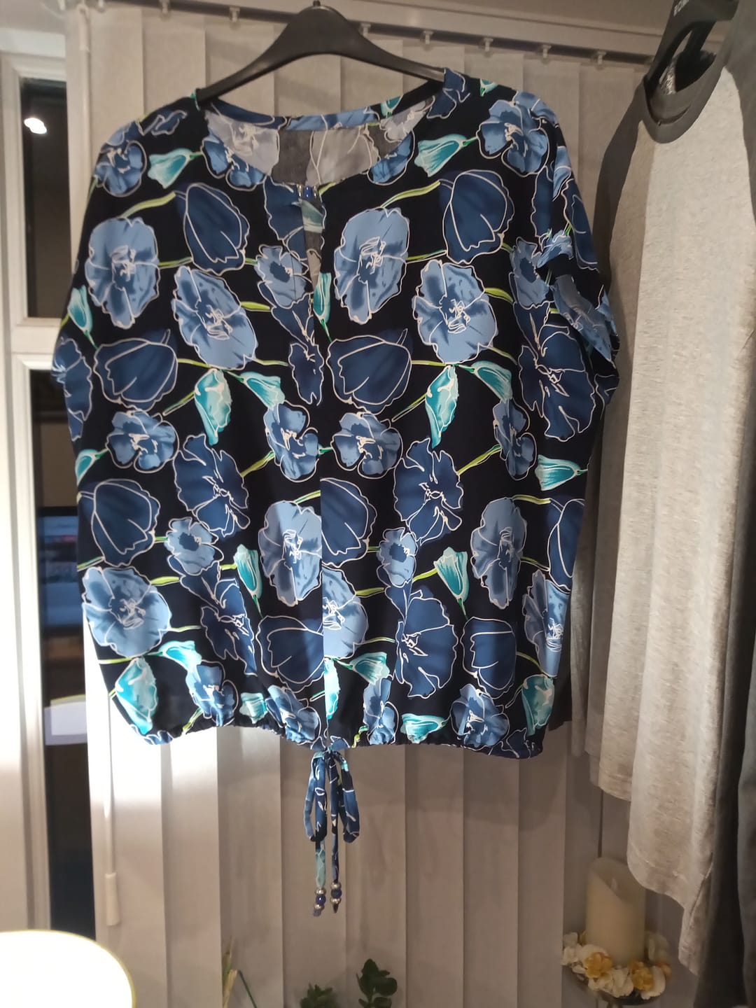 Customer photo review of Flower Drawings on Black Viscose Challis Fabric