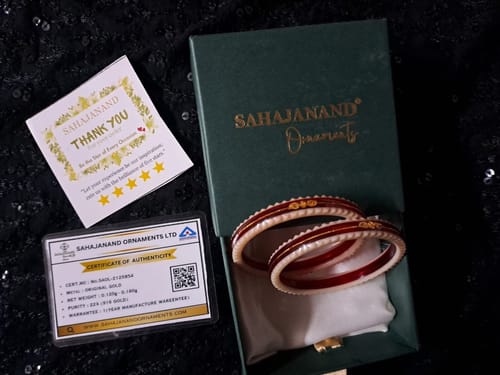 Customer photo review of Red – “Crimson Charm Women’s Bangle” (Pack of 1 Pair) (2 pis)