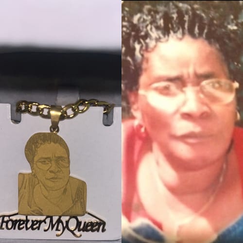 Customer photo review of Lovers Charm™ 18K Custom Engraved Necklace