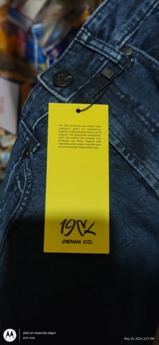 Customer photo review of Loose Fit Raw Denim Jeans