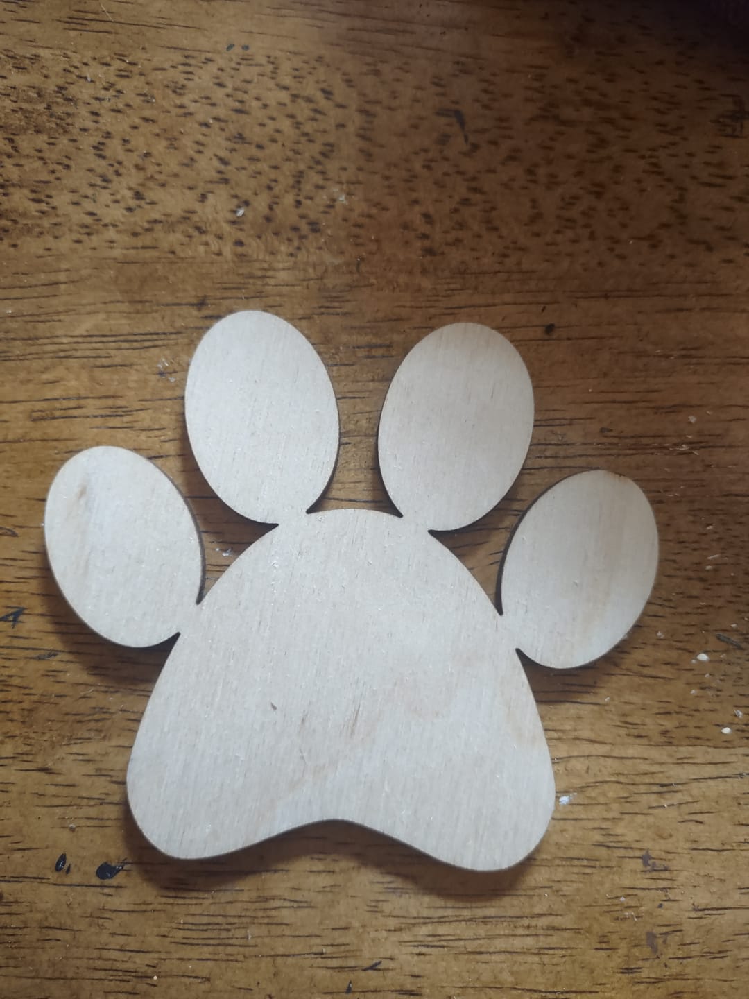Customer photo review of Unfinished Wood Paw Print Shape - Pet Craft - up to 36"