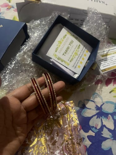 Customer photo review of Red – “Crimson Charm Women’s Bangle” (Pack of 1 Pair) (2 pis)