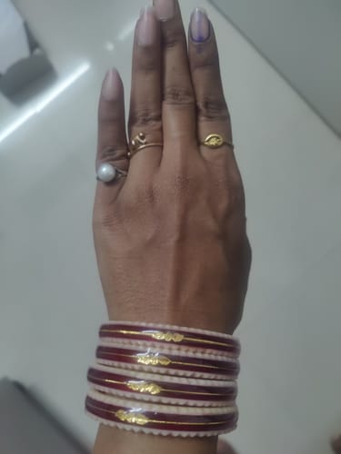 Customer photo review of Red – “Crimson Charm Women’s Bangle”