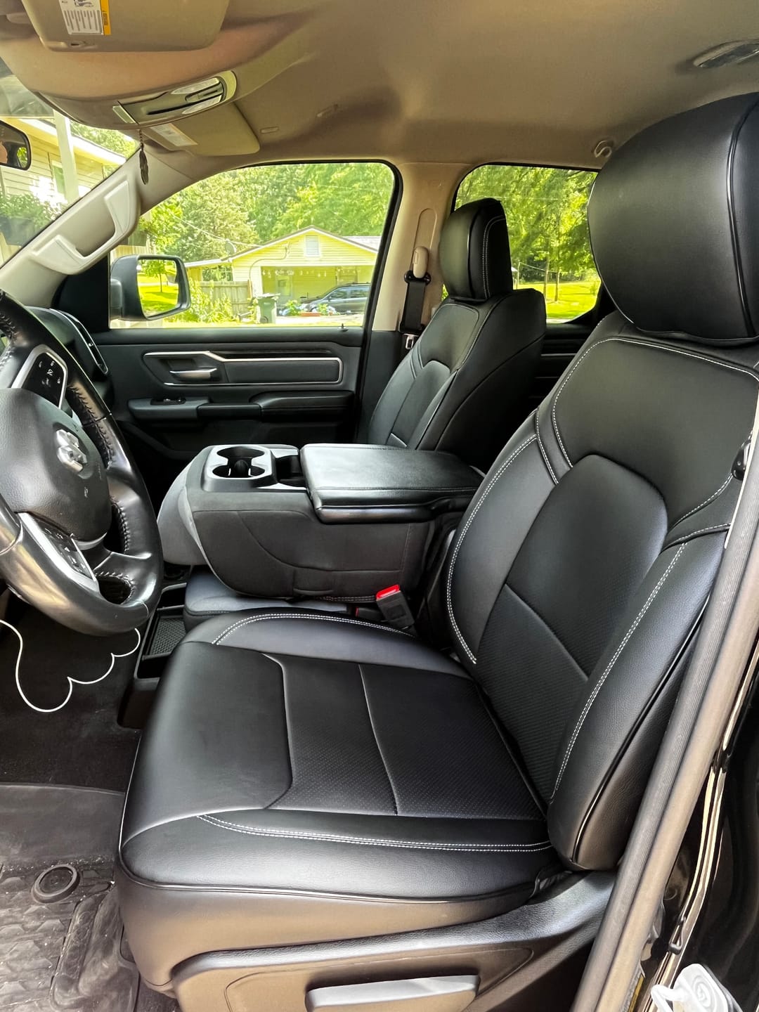 Customer photo review of 2019+ Dodge Ram Crew Cab Premium Custom Leather Seat Covers