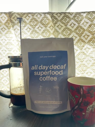 Customer photo review of All Day Decaf Superfood Coffee