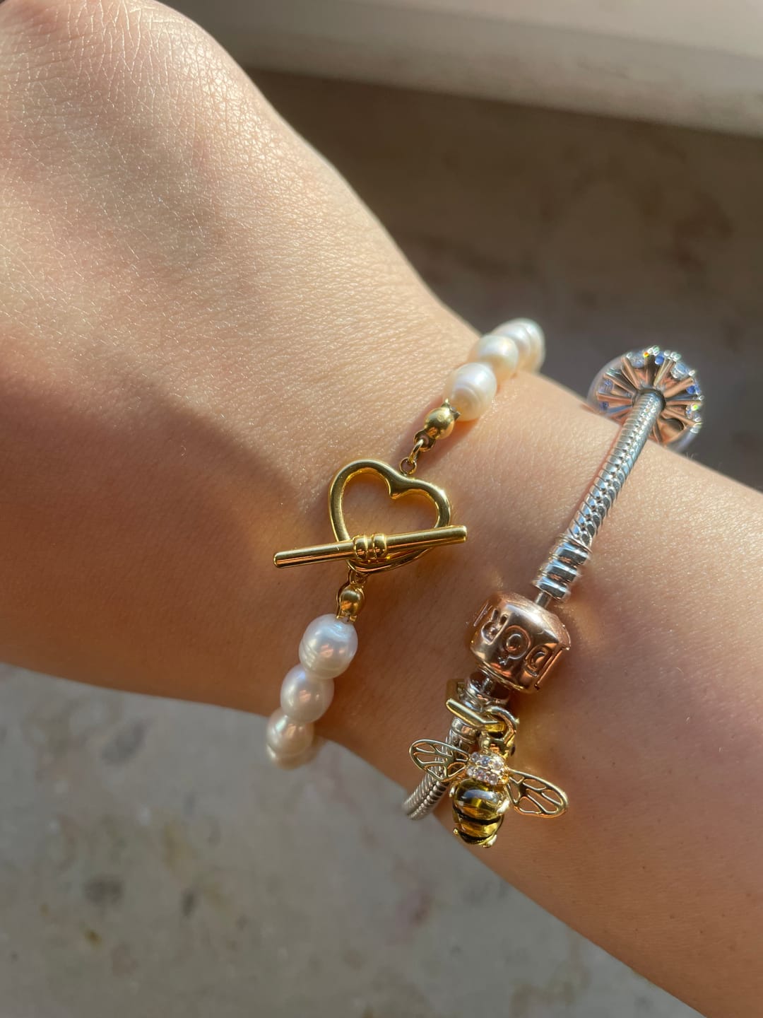 Customer photo review of Pearl Heart Armband | Süßwasserperlen