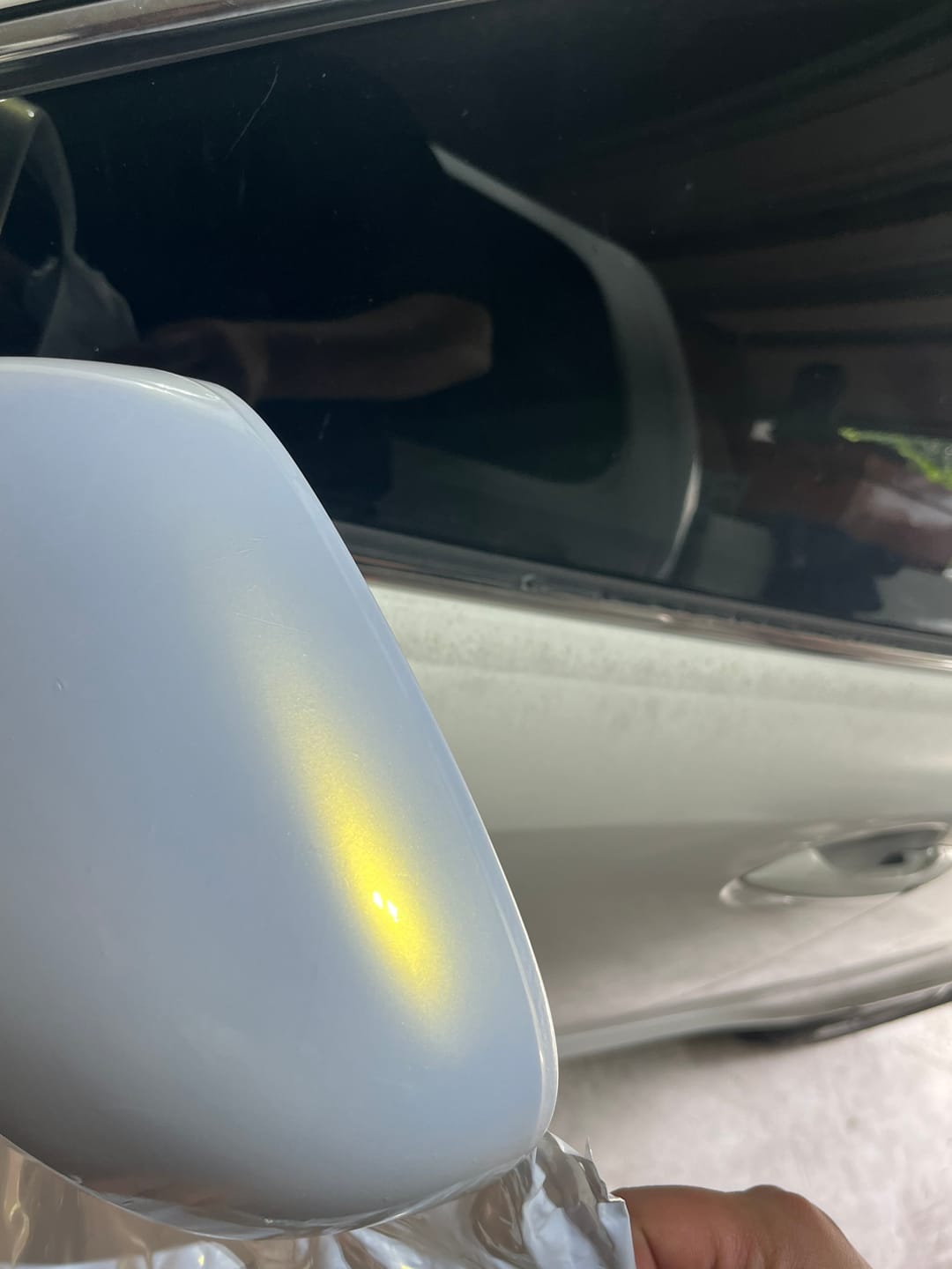 Customer photo review of Glossy White Gold Vinyl Wrap