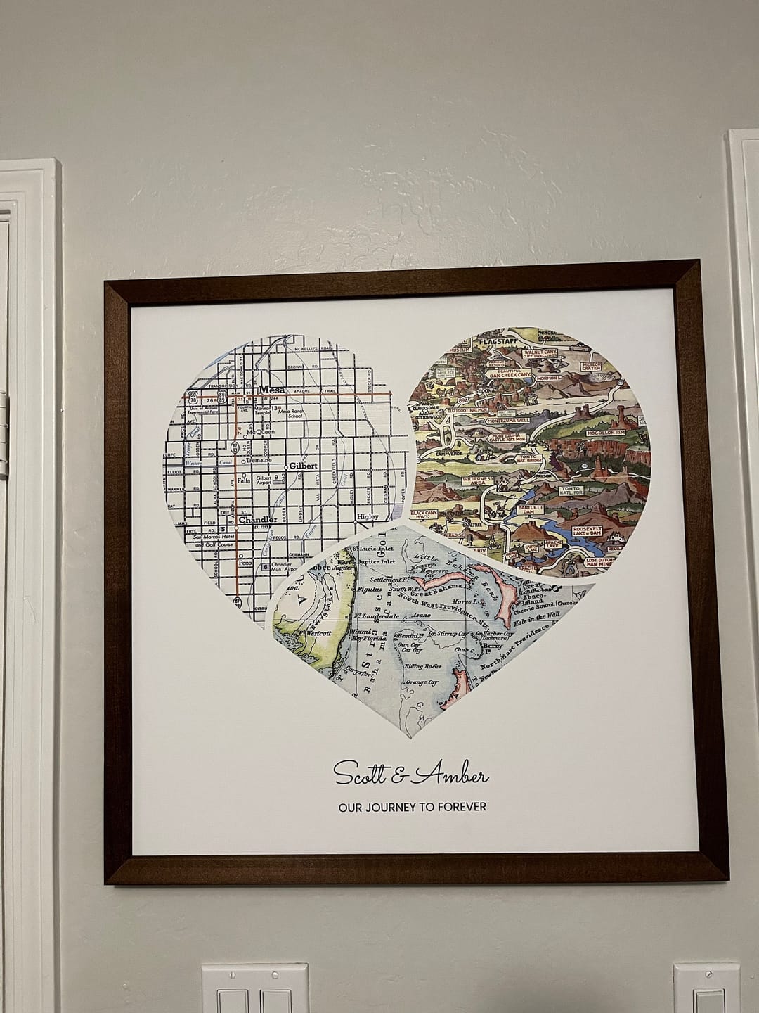 Customer photo review of Personalized Heart Map Print