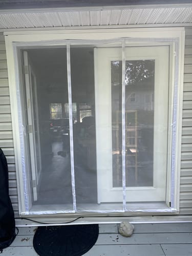 Customer photo review of Custom Double Door Magnetic Screen