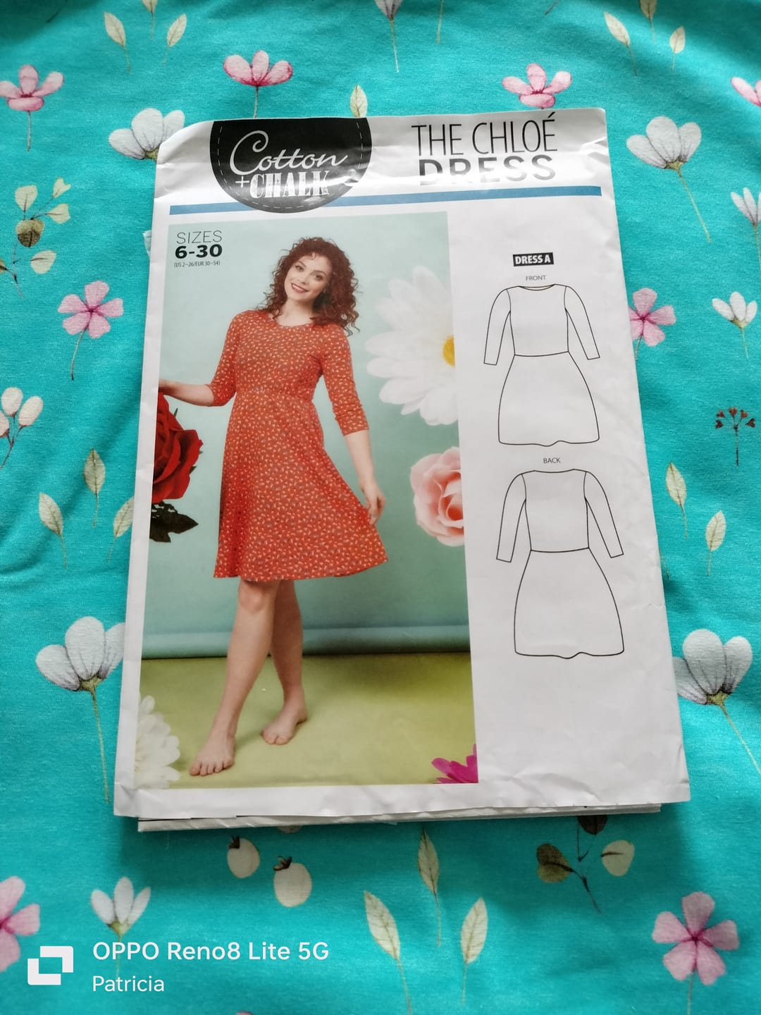 Customer photo review of Scattered Flowers Cotton Jersey Fabric