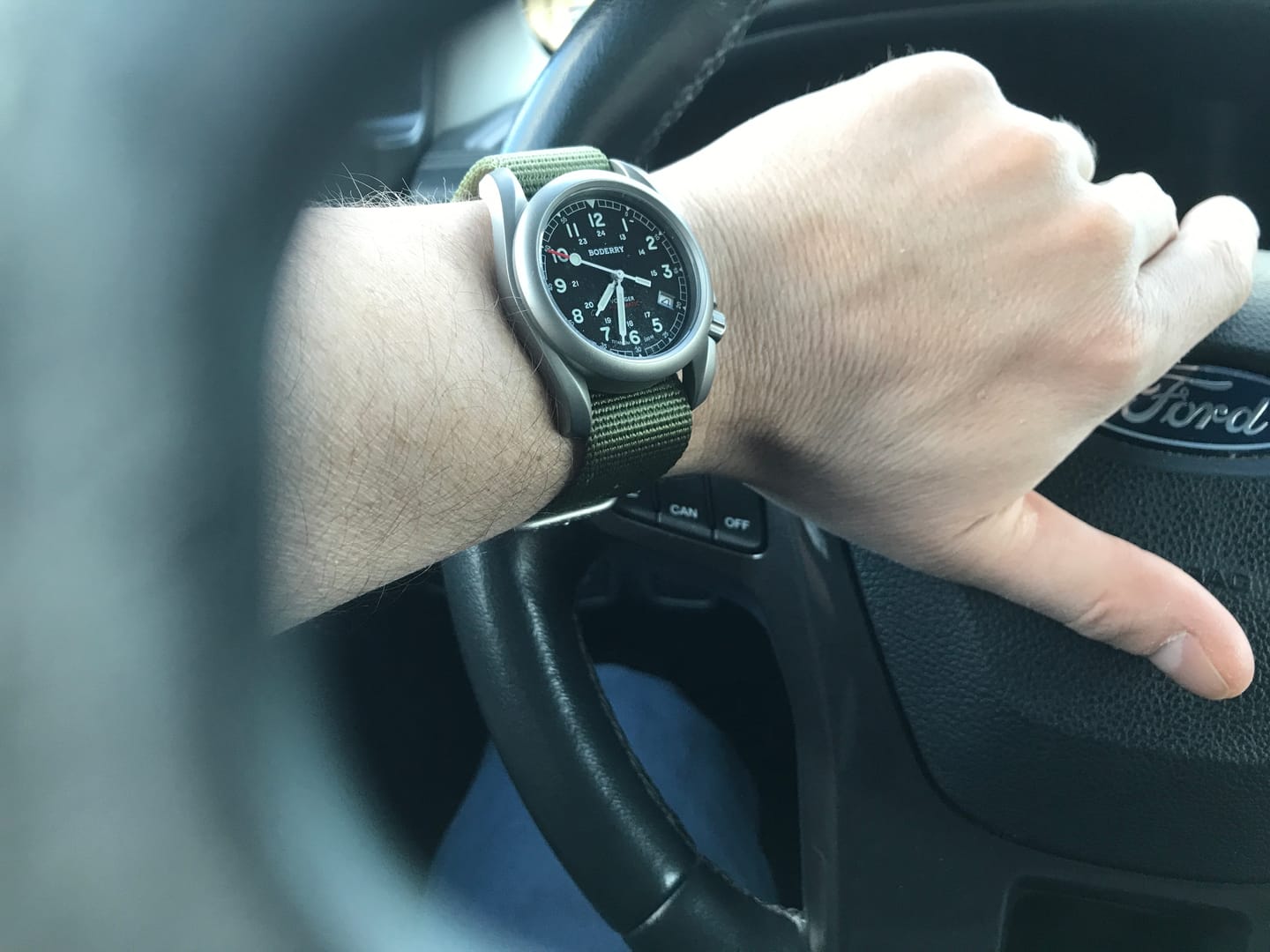 Customer photo review of VOYAGER - 100M Waterproof Titanium Automatic Field Watch | Black/ArmyGreen