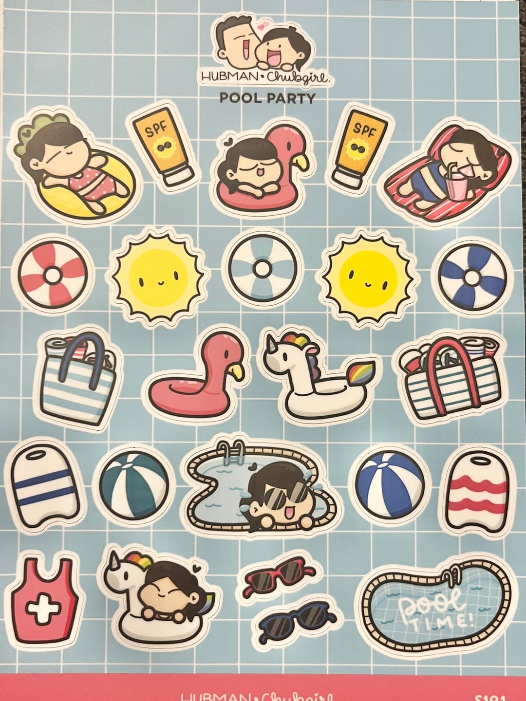 Customer photo review of Pool Party Sticker Sheet