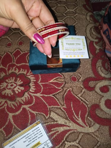 Customer photo review of Red – “Crimson Charm Women’s Bangle” (Pack of 1 Pair) (2 pis)