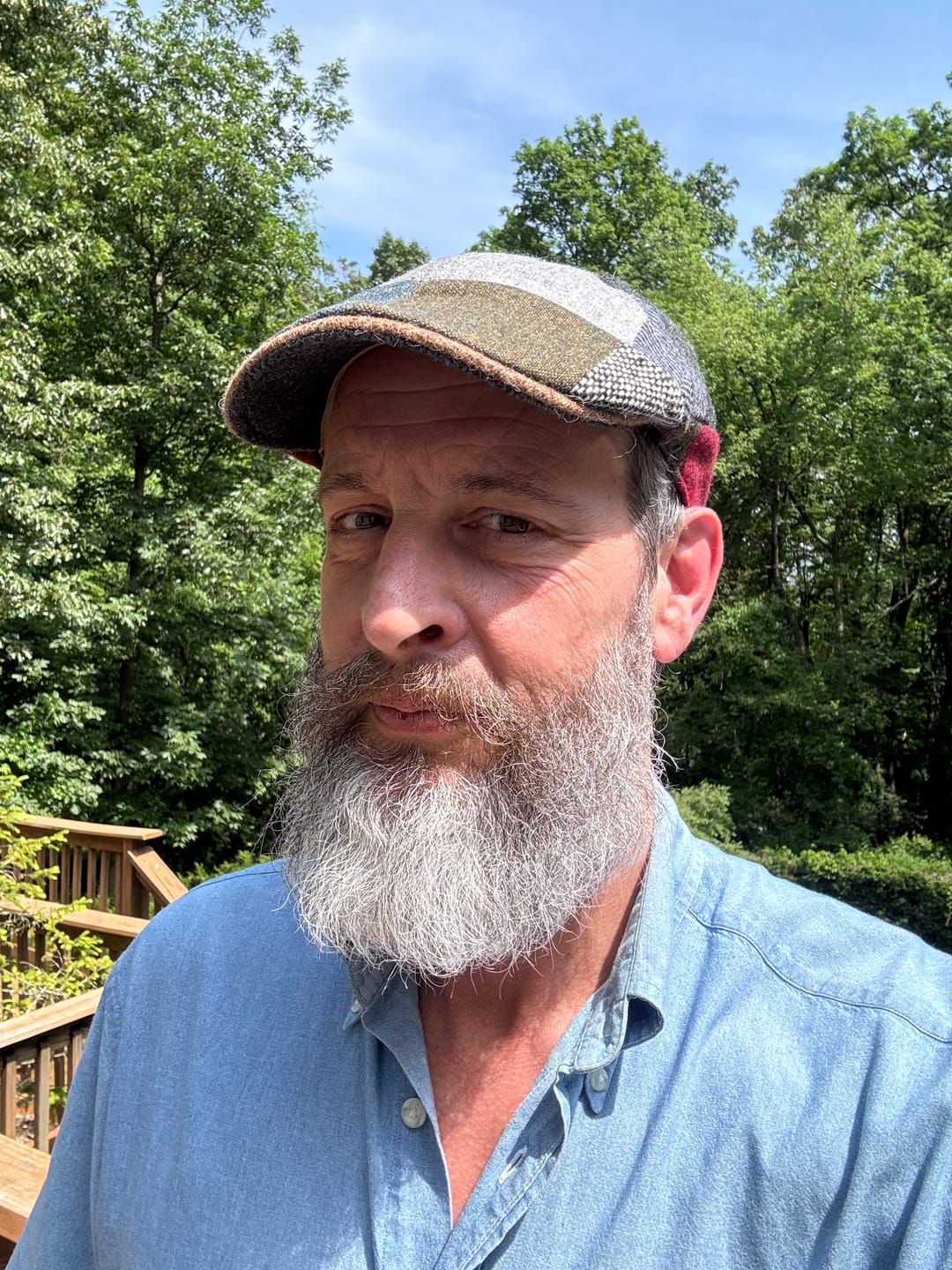 Customer photo review of Erin Cap Patchwork Tweed