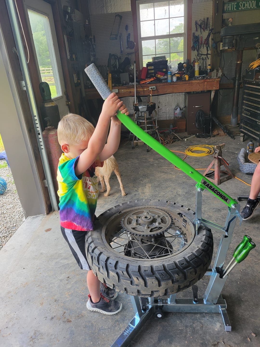 Customer photo review of Rabaconda Dirt Bike Tire Changer