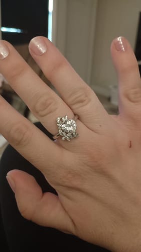 Customer photo review of Heart Flower CZ Ring in Sterling Silver