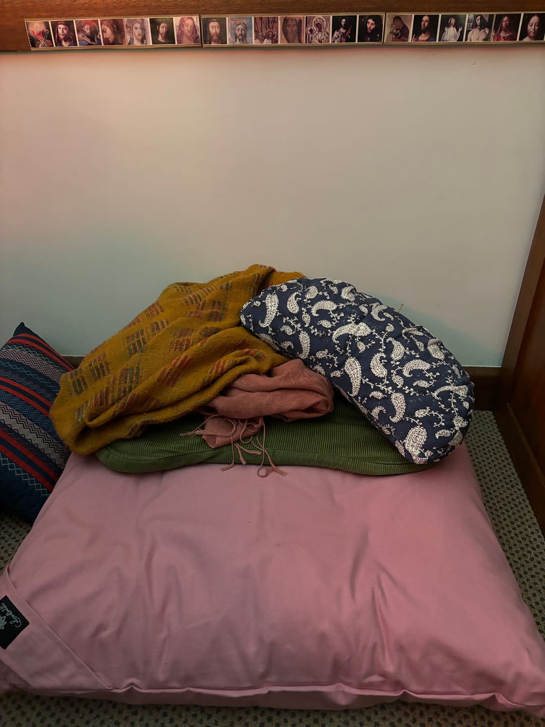Customer photo review of Meditation Cushion - Blush Zabuton