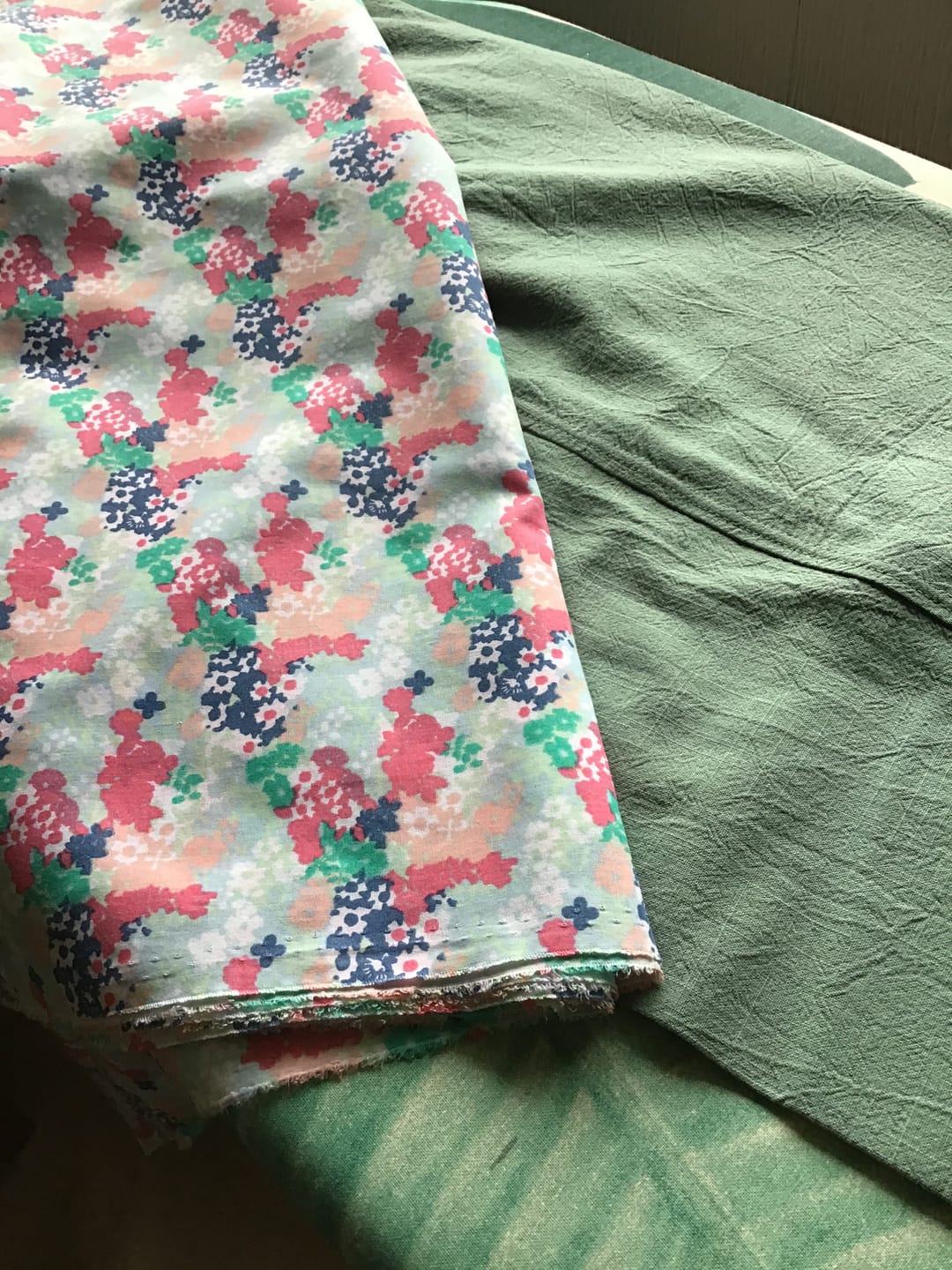 Customer photo review of Fresh Floral on Mint Polycotton Fabric
