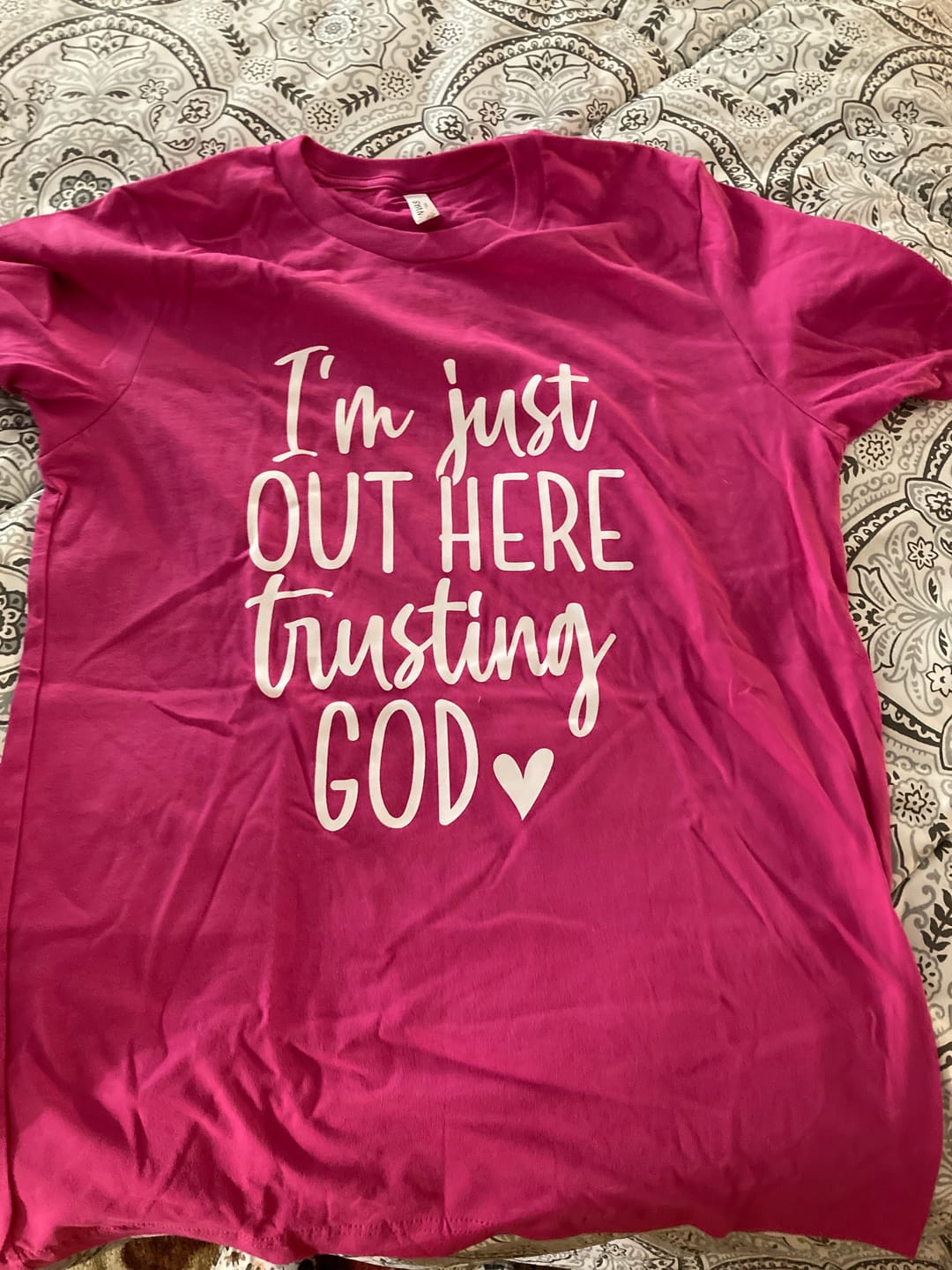Customer photo review of Out Here Trusting God