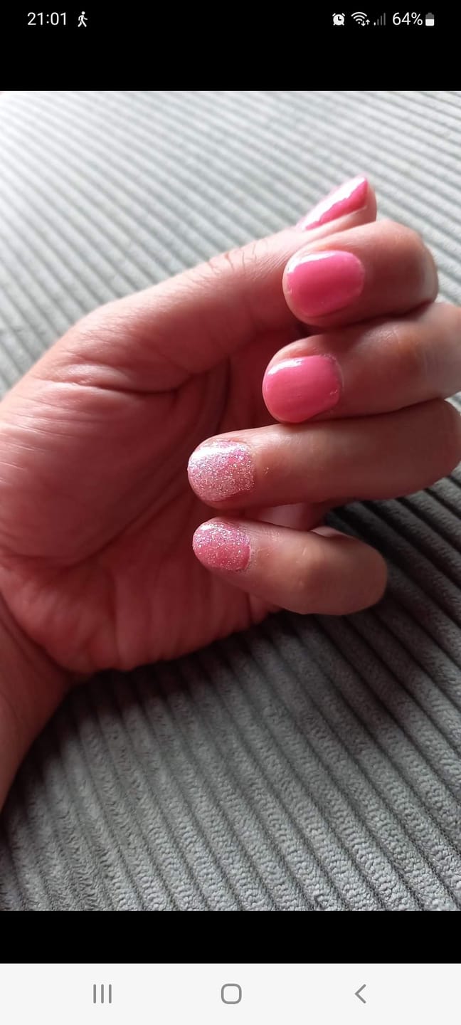 Customer photo review of Ruby Red Dipping Powder