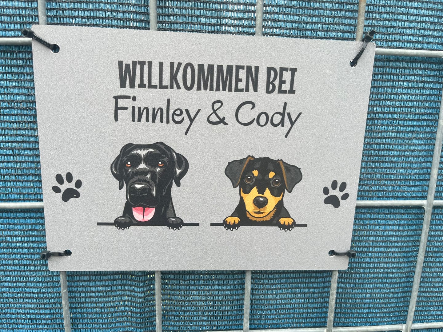 Customer photo review of Spähende Haustiere - Individuelles Türschild