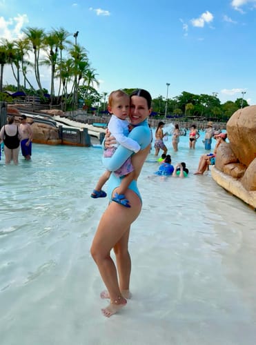 Customer photo review of Luna Long Sleeve Baby Blue Swimwear