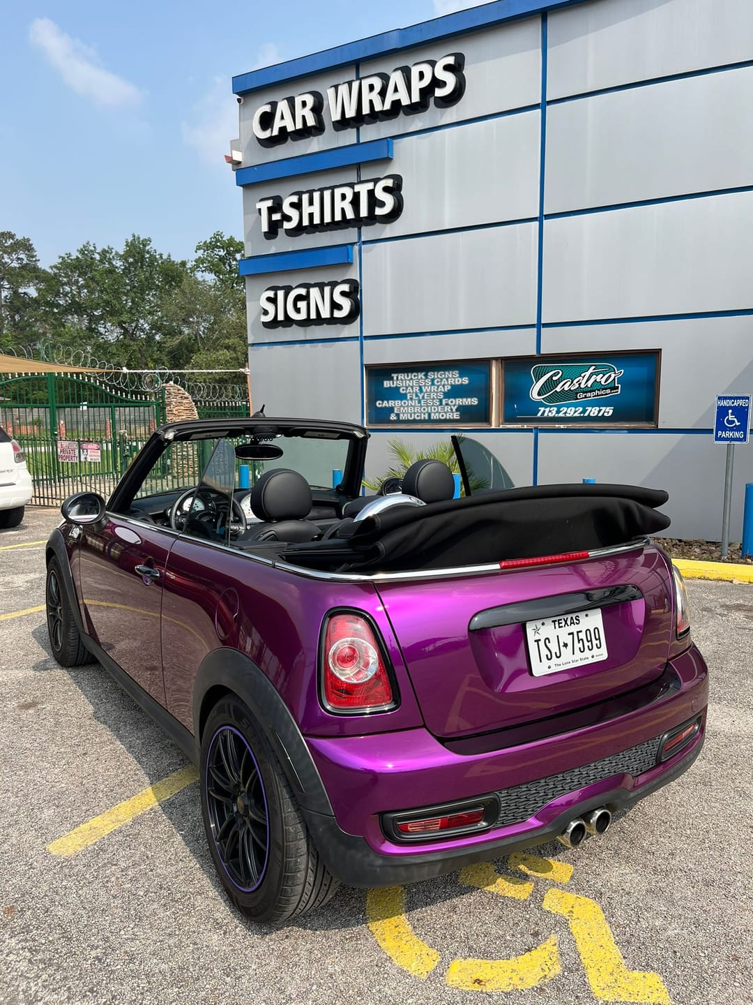 Customer photo review of Glossy Metallic Grape Purple Vinyl Wrap