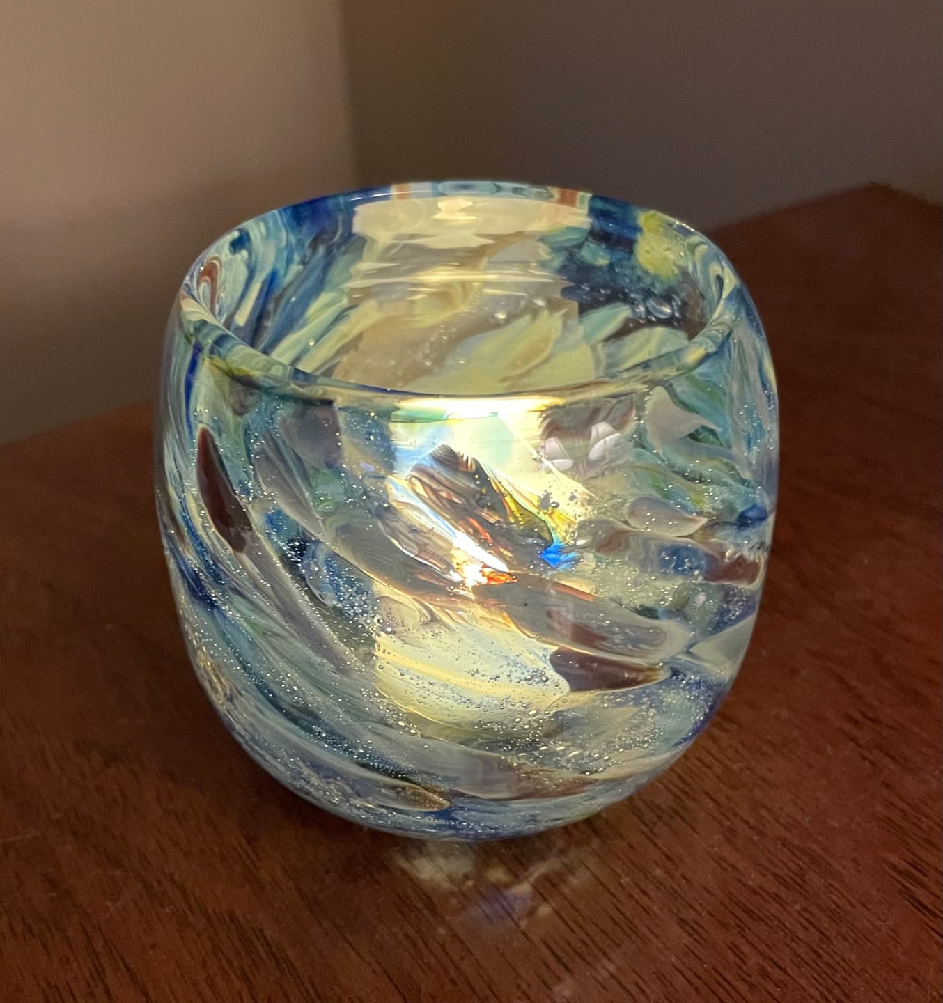 Customer photo review of Glass Votive with Infused Cremation Ashes
