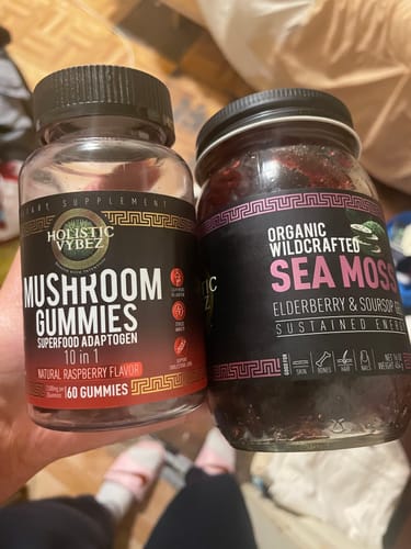 Customer photo review of The Wellness Duo Bundle * Elderberry & Soursop Blend + Mushroom Gummies*