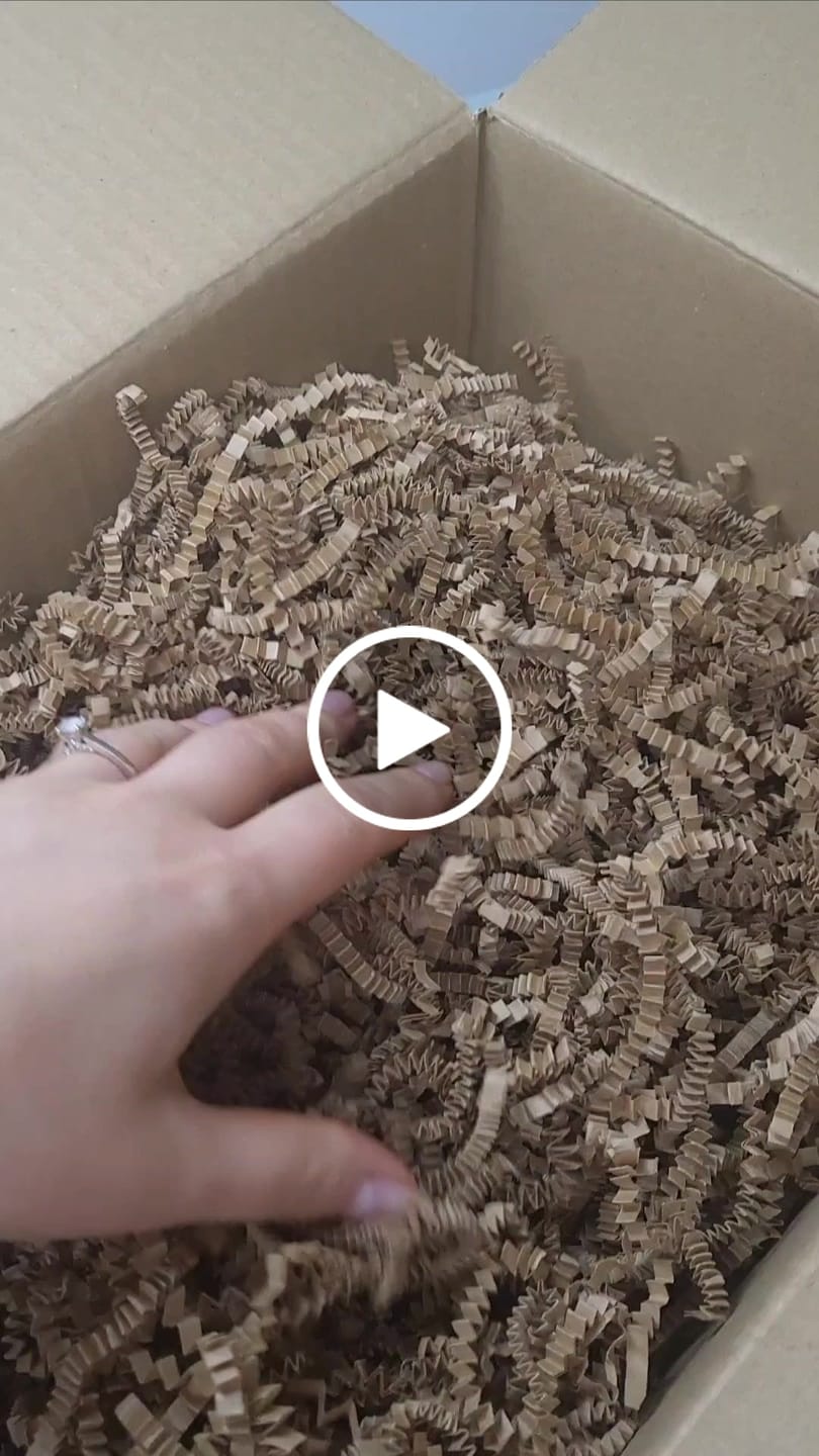 Customer video review of Virutas de relleno kraft de calidad premium