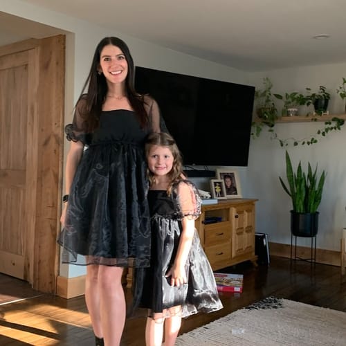 Customer photo review of Black Babydoll Mommy and Me Dresses