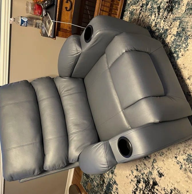 Customer photo review of Power Lift Recliner Chair with Massage & Heat with Pockets, Cup Holders & USB Port (Blue)