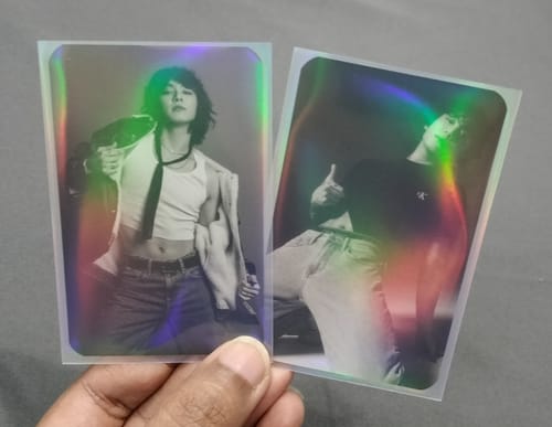 Customer photo review of PREMIUM HOLOGRAPHIC PHOTOCARD SLEEVES - RAINBOW VERSION