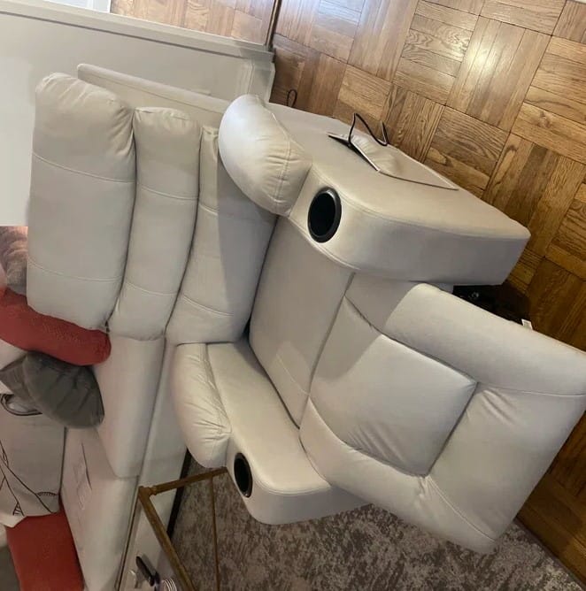 Customer photo review of Power Lift Chair Recliner for Elderly with Massage & Heat, Cup Holders & USB Port, Beige White