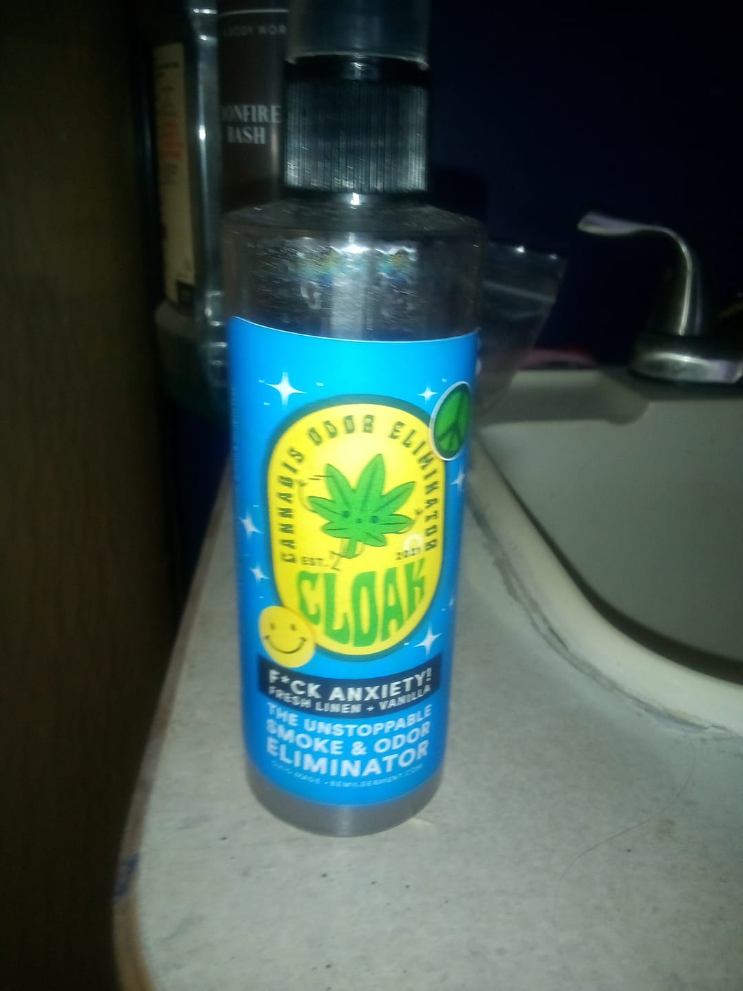Customer photo review of F*ck Anxiety Cloak - Smoke & Odor Eliminator