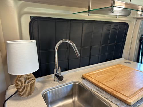 Customer photo review of Pre-19 Travato 59K: Kitchen Window Shade
