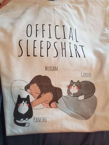 Customer photo review of Personalized Cat Sleepshirt
