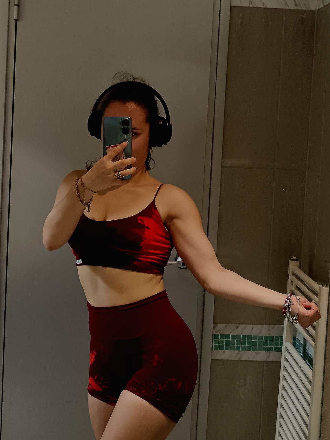Customer photo review of Shorts Maltinto Rosso Inferno